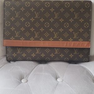 Authentic Louis Vuitton Portfolio Porte Monogram Folder Documents Clutch